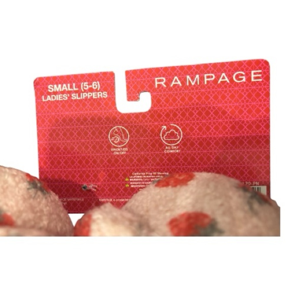 Rampage Ladies' Slippers - Pink with Strawberries (Small 5-6) - Picture 2 of 3